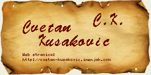 Cvetan Kušaković vizit kartica